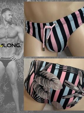 Along Pouch Swimsuit Medium 30-36" waist Gently worn Nyon/spandex no fabric tag